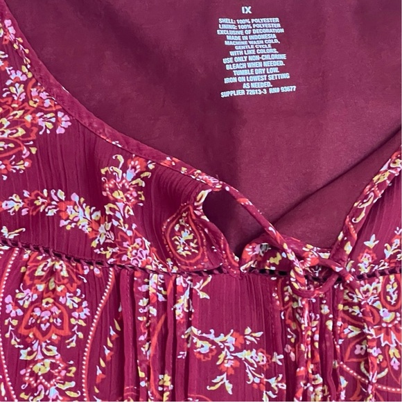 St. John’s Bay Boho Style Tunic Blouse Sheer Sleeves Sz 1X - Picture 7 of 9